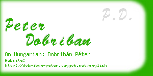 peter dobriban business card