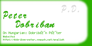 peter dobriban business card